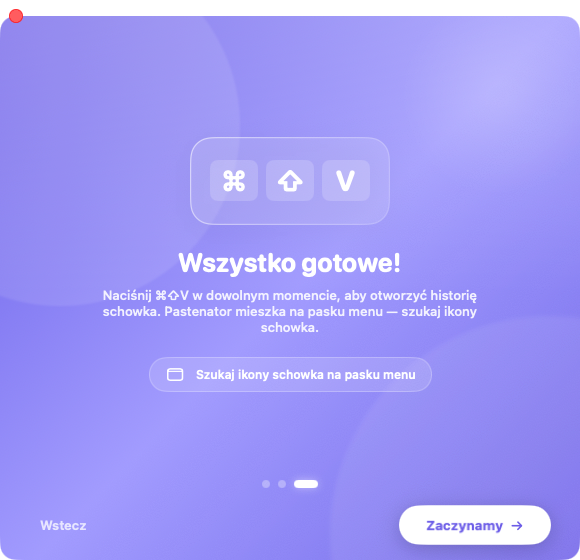 Pastenator ready with shortcut ⌘⇧V